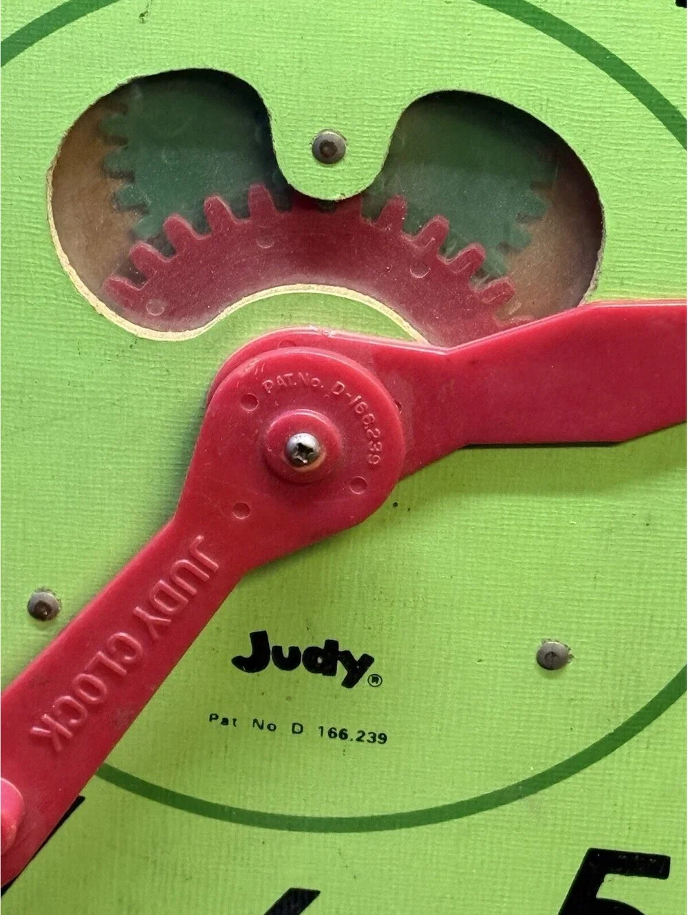 Vintage Judy Clock Primary Learning Educational Toy Wood Clock Rare Color
